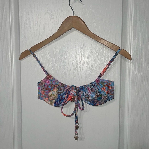 Kulani Kinis Minimal Bikini Drawstring Top RUCHED UNDERWIRE BRA BIKINI TOP ONLY - Picture 2 of 8